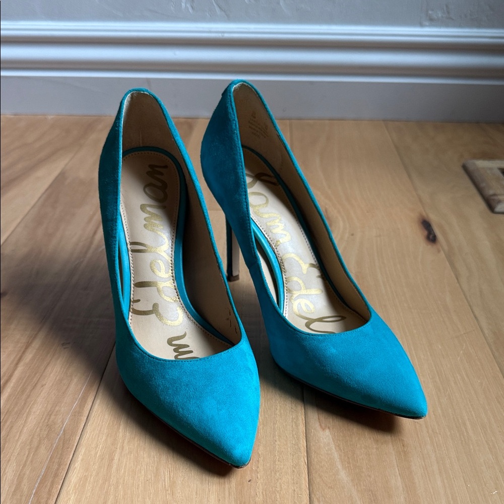 Sam Edelman Women's turquoise Pumps, Size 6 - Picture 2 of 13